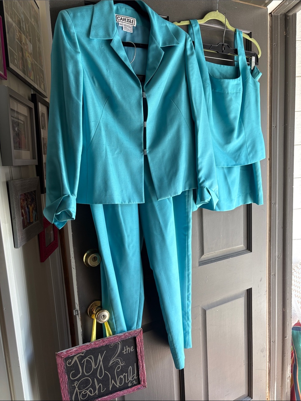 Vintage Carlisle Silk Turquoise Women’s 4 pc suit